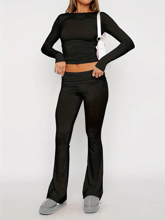 Solid Flare Pants